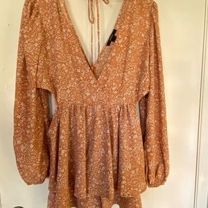 Paisley Orange Romper